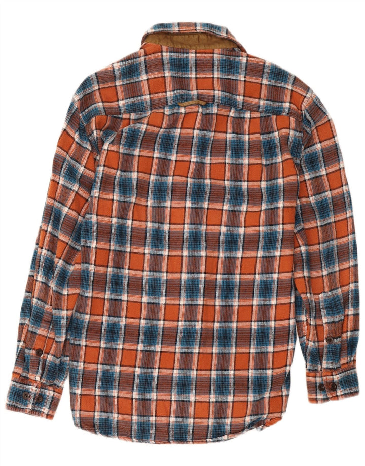 Orvis Herren-Flanellhemd, klein, orange kariert, Baumwolle