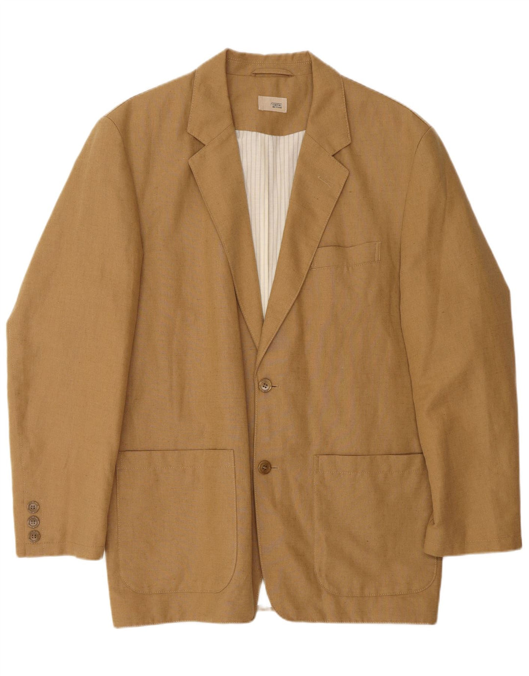 CAMEL ACTIVE Herren-Blazer mit 2 Knöpfen, IT 50, groß, beige, Baumwolle, klassisch