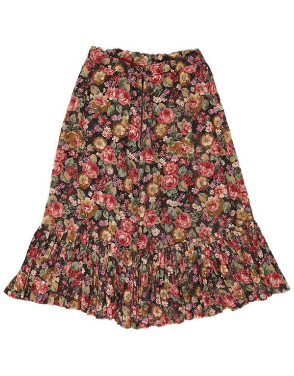 Vintage Damen A-Linienrock W28 Medium Mehrfarbig geblümt