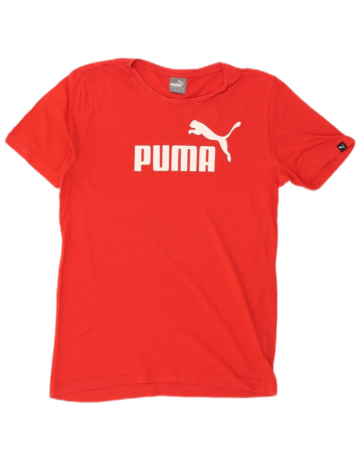 Puma Herren Grafik T-Shirt Top Small Rot Baumwolle