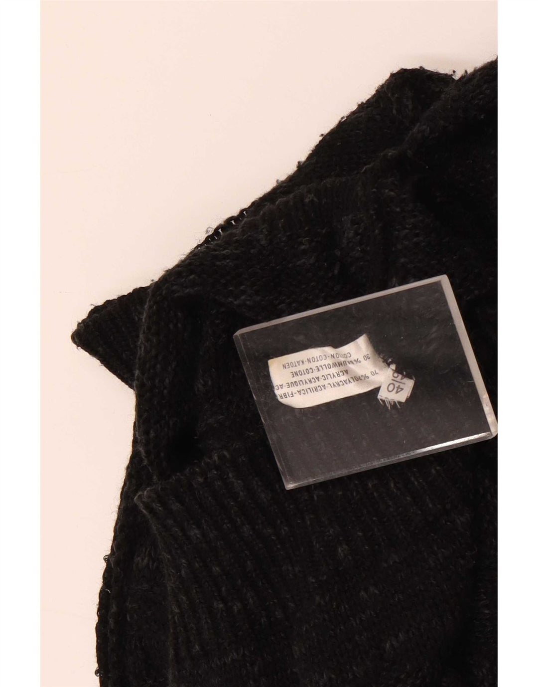 Vintage Damen Pullover mit U-Boot-Ausschnitt, EU 40, mittelschwarz, geometrisch