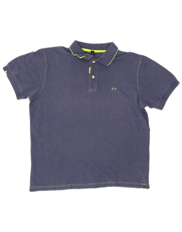 Sun68 Herren-Poloshirt, mittelgroß, marineblau, Baumwolle