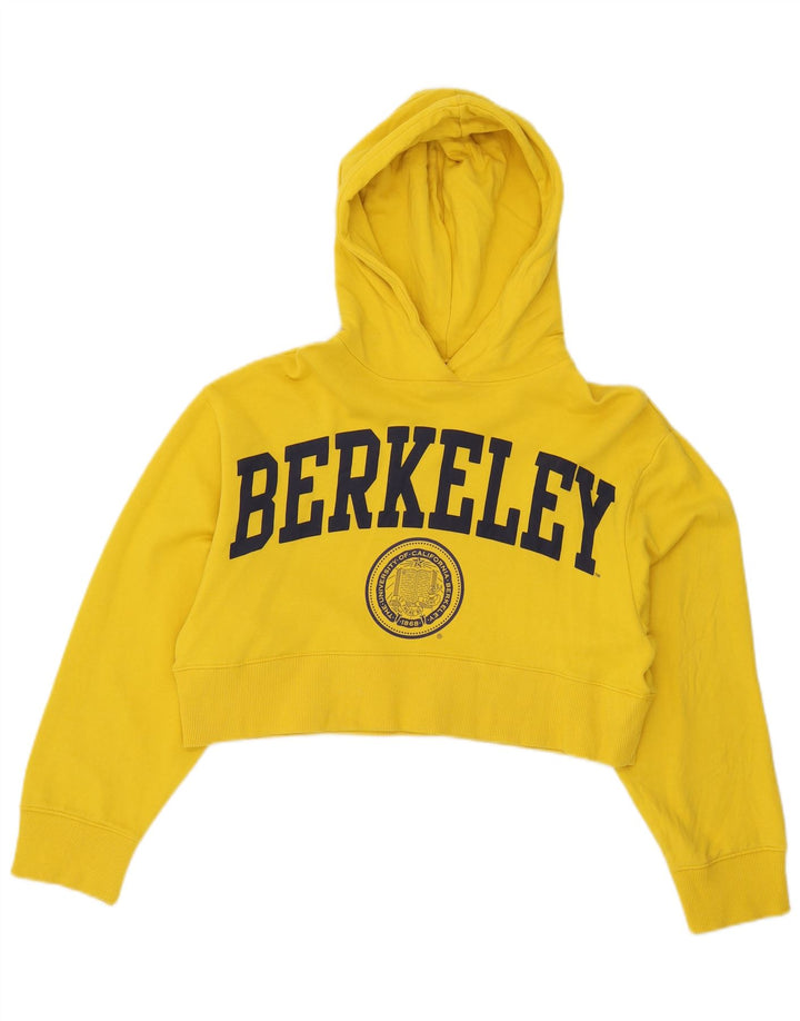 Zara Damen Berkeley Graphic Übergroßer Kapuzenpullover UK 10 Small Gelb