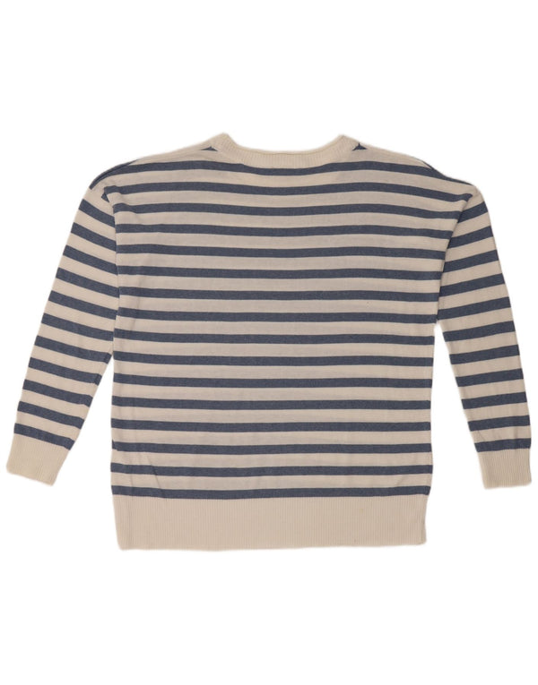 Barbour Damen-Pullover mit U-Boot-Ausschnitt, UK 12, Mittelweiß, gestreift, Acryl