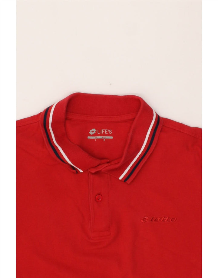 LOTTO Mens Polo Shirt Large Red Vintage Lotto and Second-Hand Lotto from Messina Hembry 