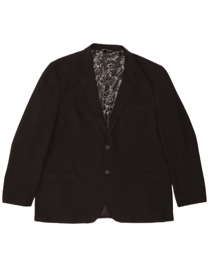 Nautica Herren-Blazerjacke mit 2 Knöpfen, UK 48 4XL, schwarzes Polyester
