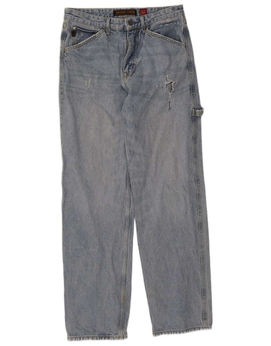 Superdry Herren Cargo Straight Jeans W32 L34 Blau
