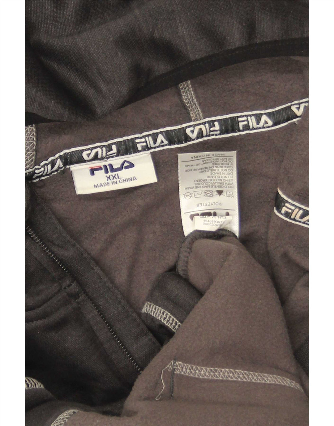 Fila Herren Graphic Zip Hoodie Pullover 2XL Schwarz Polyester