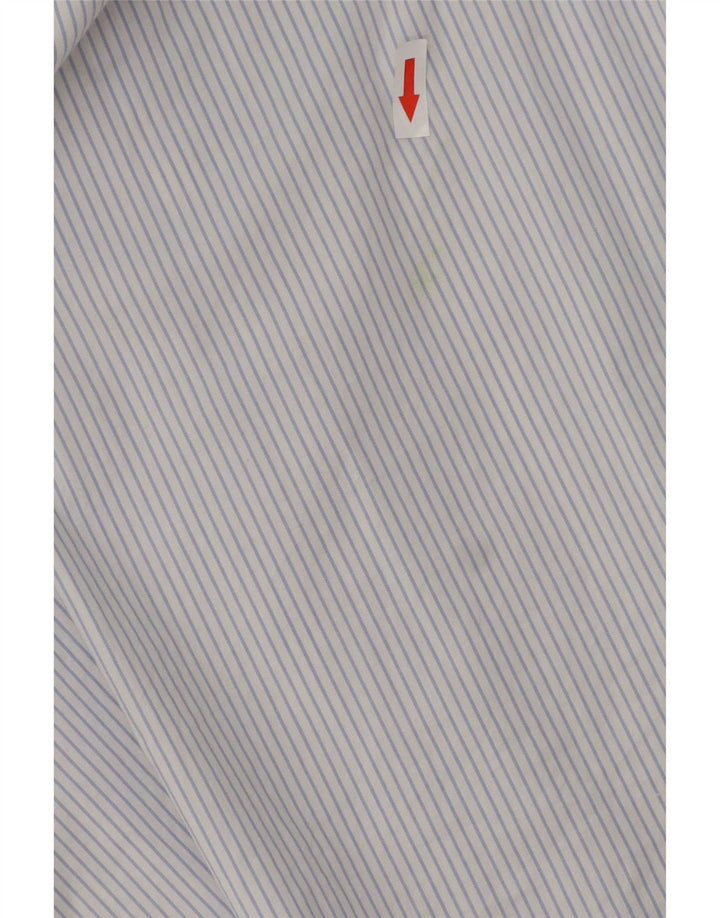 Dolce & Gabbana Herrenhemd, groß, blaue Nadelstreifen-Baumwolle