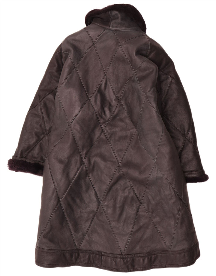 Christia Damen Übergroßer Shearling-Mantel EU 42 Large Marineblau