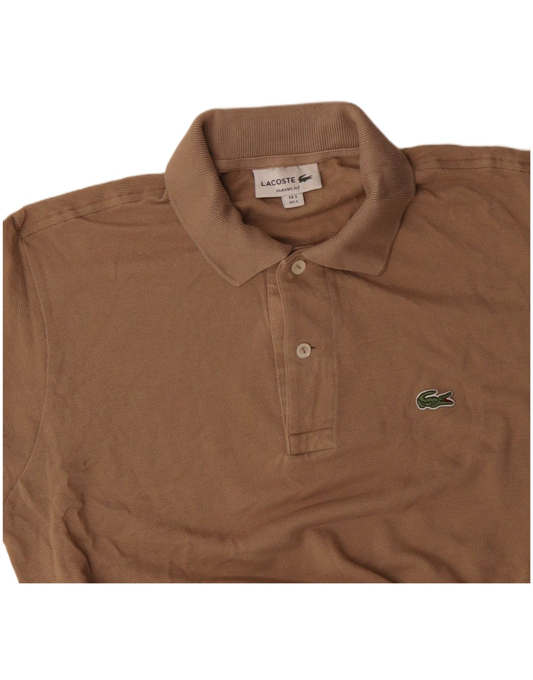 Lacoste Herren-Poloshirt mit klassischer Passform, Größe 3, klein, beige Baumwolle