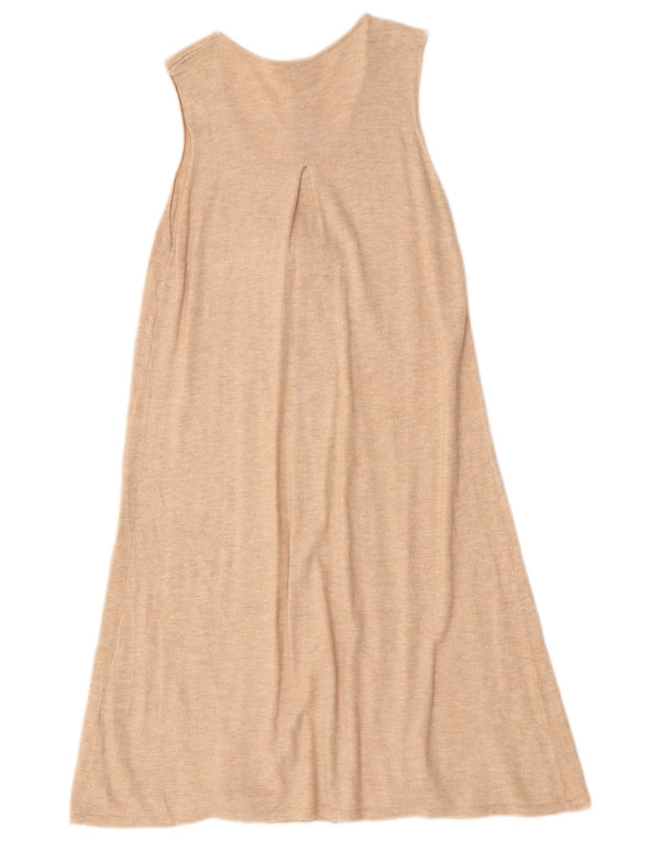 Zara Mädchen ärmelloses A-Linien-Kleid 13-14 Jahre Beige Viskose