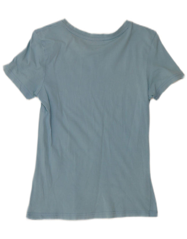 Puma Damen Grafik T-Shirt Top UK 10 Small Blau