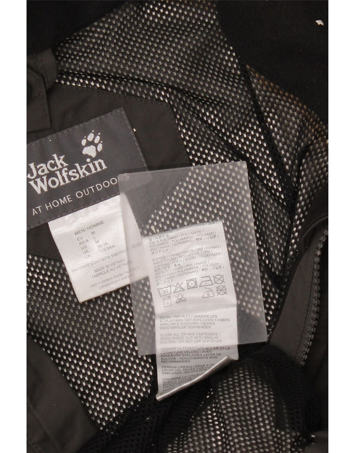 Jack Wolfskin Herren Regenjacke UK 36/38 Mittelgraues Colourblock-Polyamid