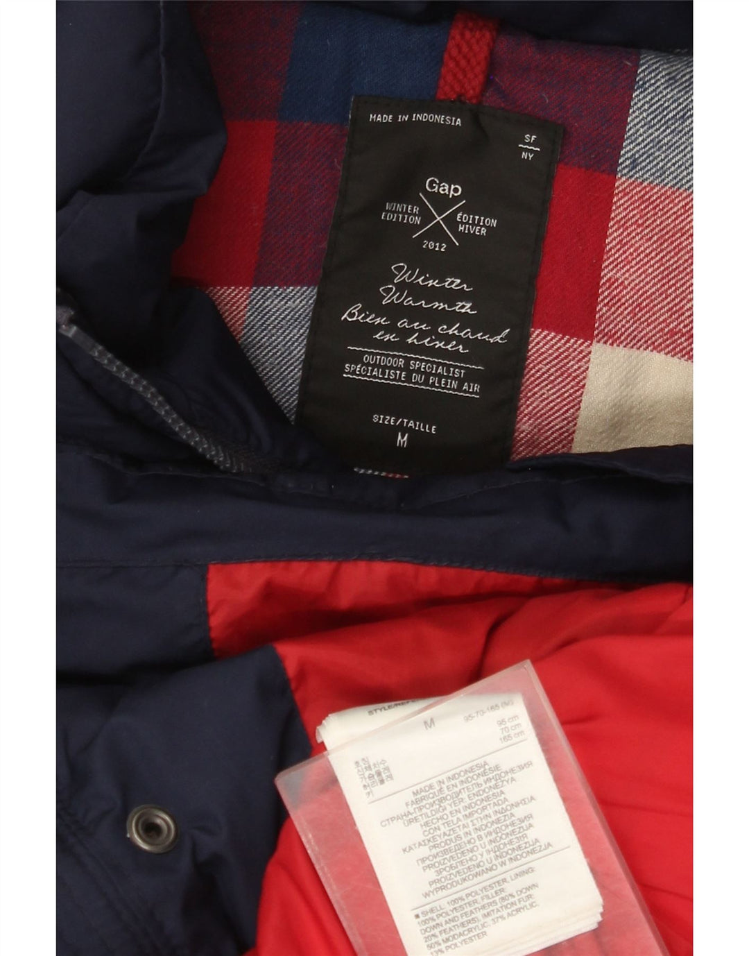 Gap Wattierte Damen-Weste mit Kapuze, UK 14, Mittelmarineblau, Polyester