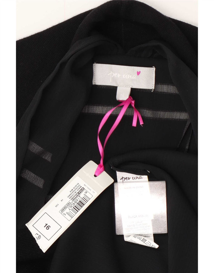 Marks & Spencer Damen Per Una Asymmetrisches Cardigan-Oberteil UK 16 Large Schwarz