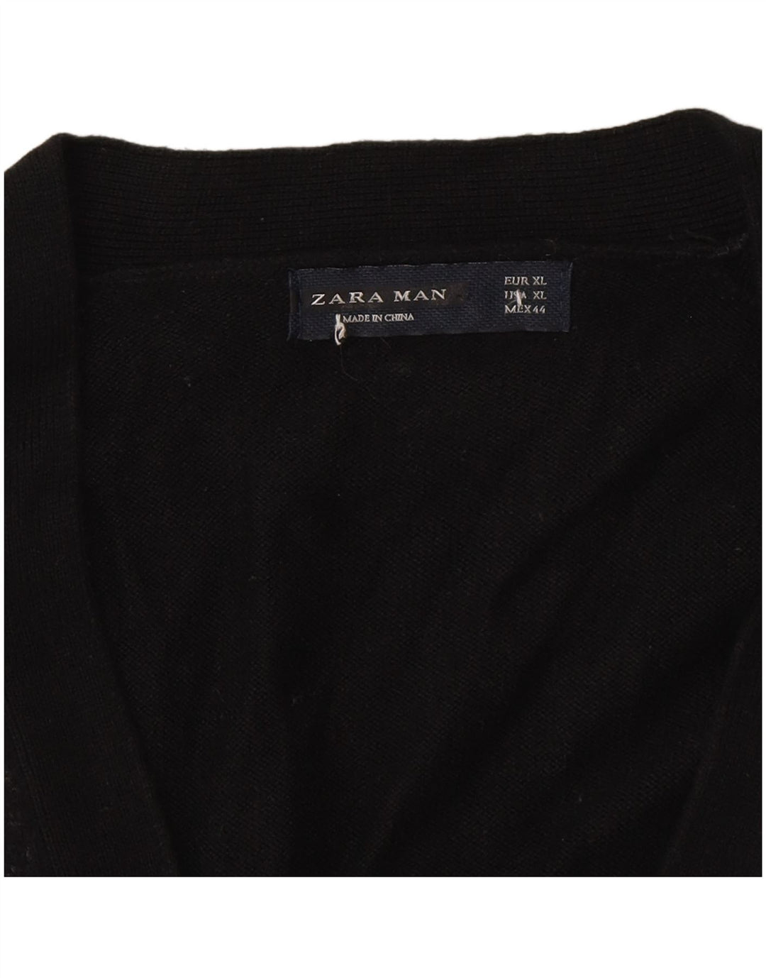 Zara Herren-Cardigan-Pullover XL, Schwarz, Farbblock