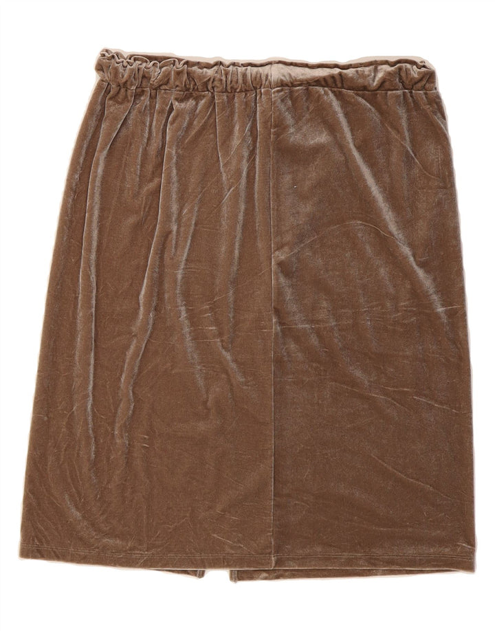 MOSSIMO Womens Velvet Pencil Skirt Large W34 Brown Polyester Vintage Mossimo and Second-Hand Mossimo from Messina Hembry 