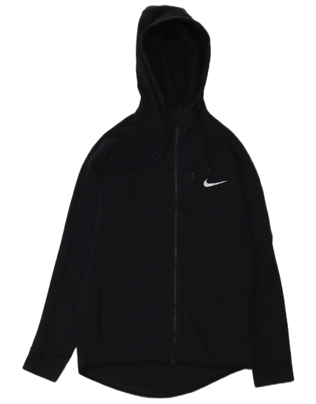 NIKE Herren-Kapuzenpullover mit Reißverschluss, Größe S, Schwarz, Baumwolle
