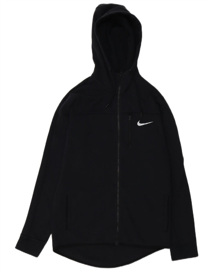 NIKE Herren-Kapuzenpullover mit Reißverschluss, Größe S, Schwarz, Baumwolle