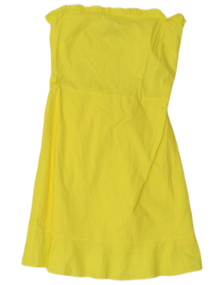 Oasis Damen Trägerloses Kleid UK 10 Small Gelbe Viskose