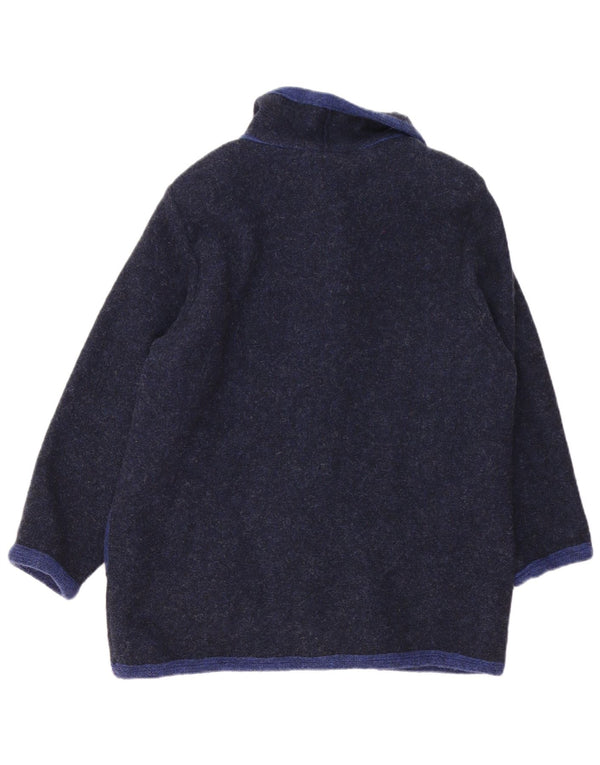 Vintage Damen Cardigan Pullover UK 16 Große marineblaue Farbblock-Neuheit