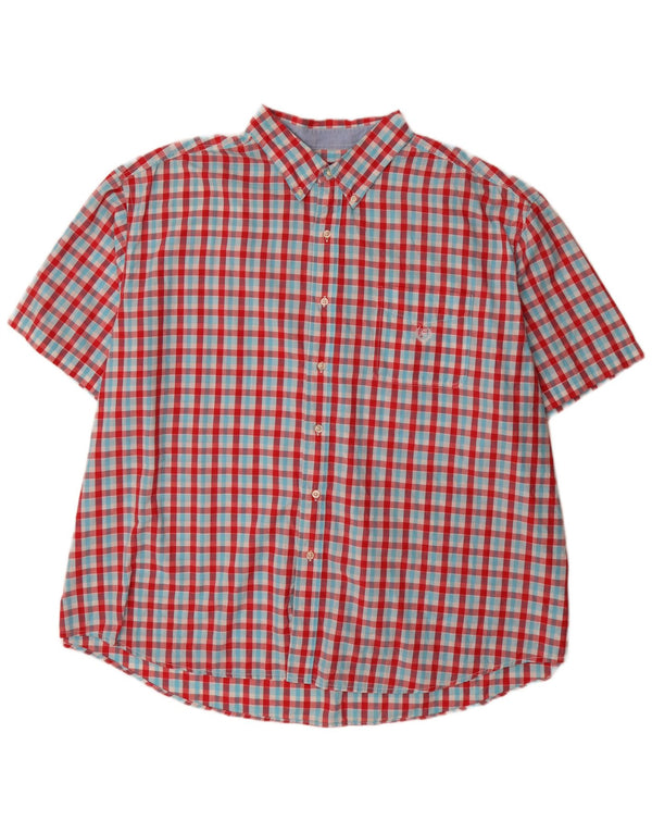 Chaps Herren Big Short Sleeve Regular Fit Shirt 4XL Red Gingham Cotton