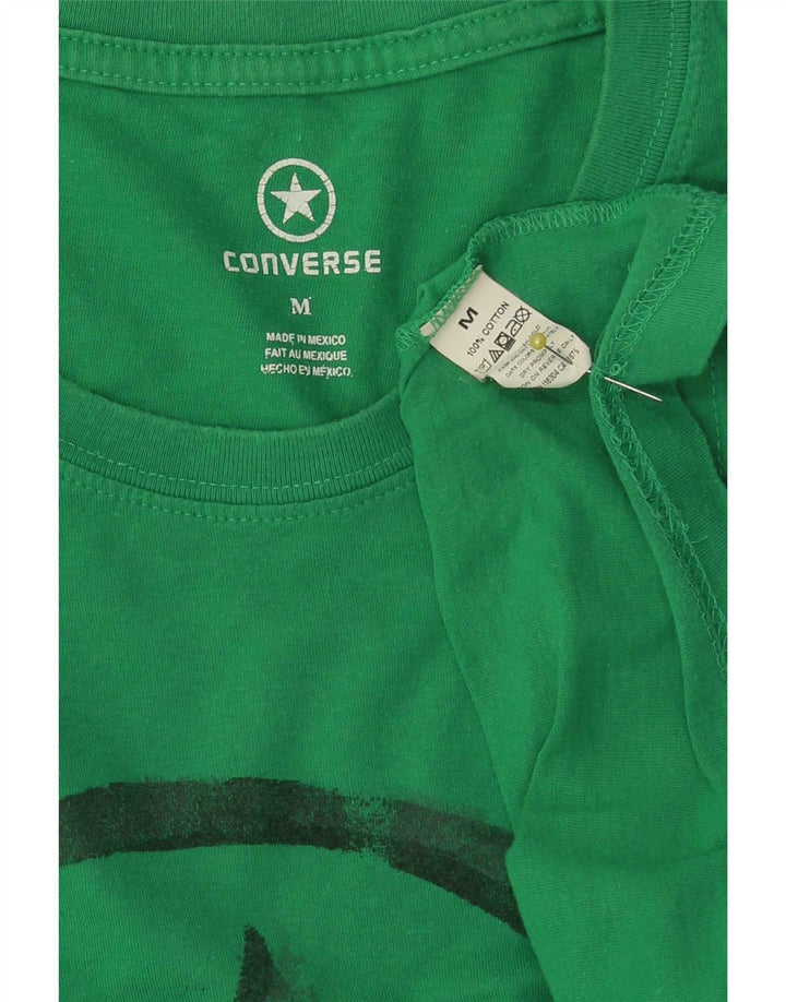 Converse Herren Grafik-T-Shirt-Oberteil aus mittelgrüner Baumwolle