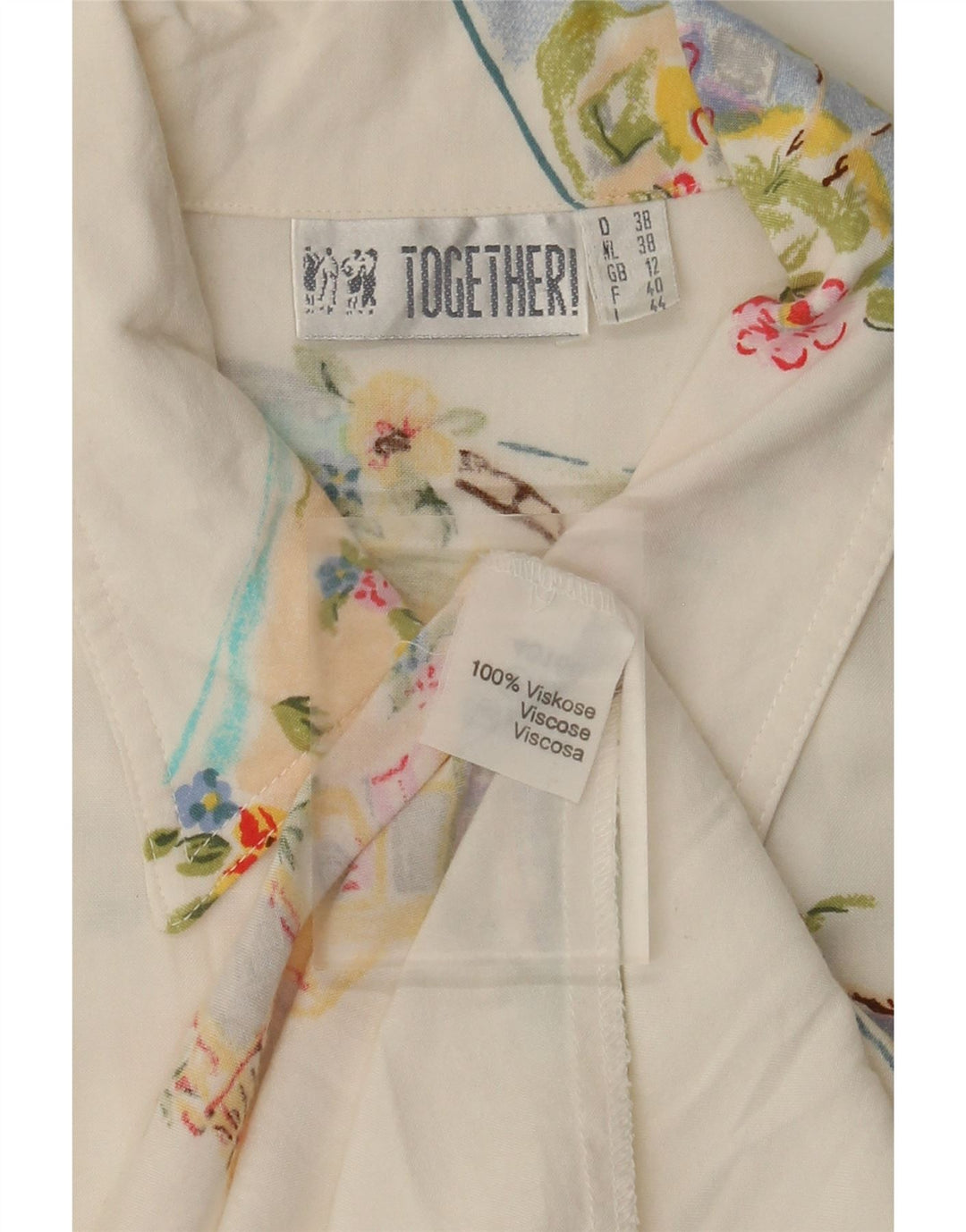 Together Ärmelloses Damen-Maxi-Hemdkleid, UK-Größe 42, Mittelweiß, Patchwork