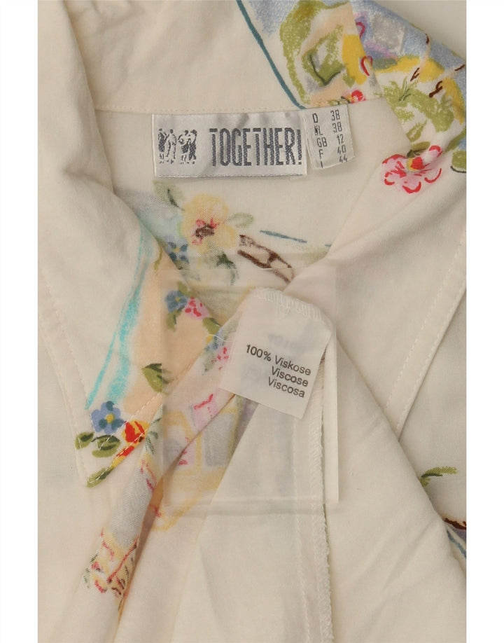 Together Ärmelloses Damen-Maxi-Hemdkleid, UK-Größe 42, Mittelweiß, Patchwork