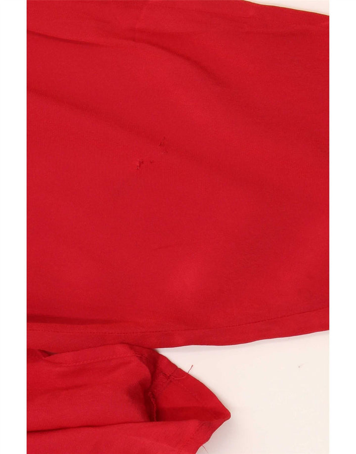Vintage Damen Loose Fit Bluse Top IT 42 Mittelrotes Acetat