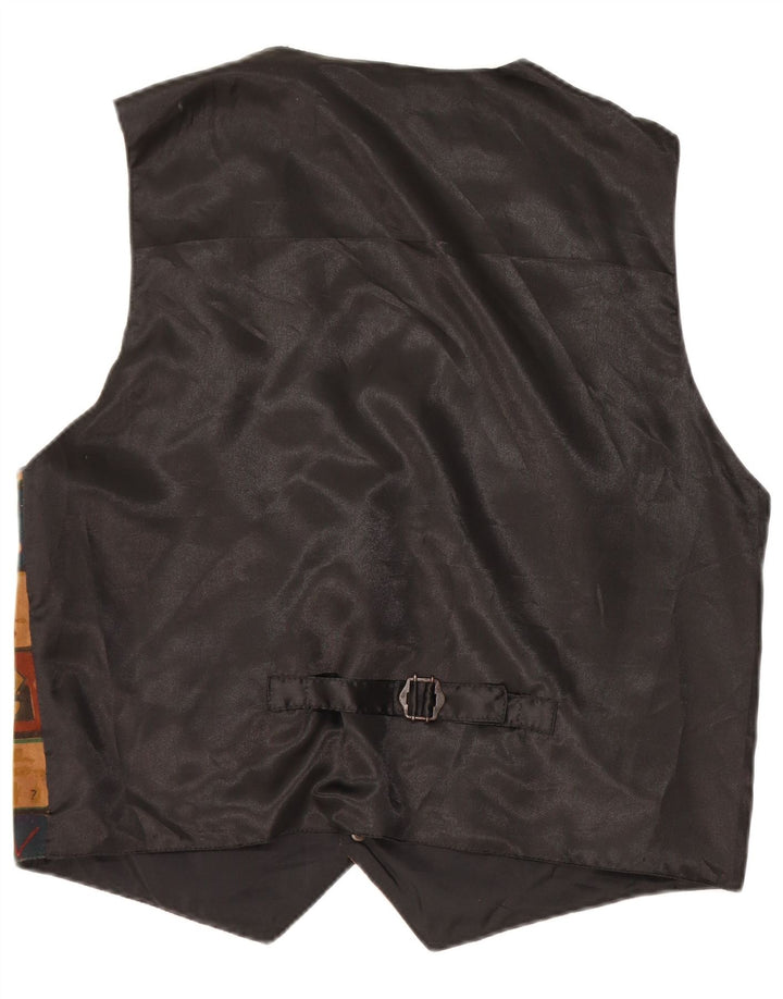 C & A Herren-Wildlederweste, groß, mehrfarbiges Patchwork-Leder