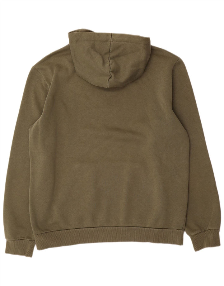 Puma Herren Grafik-Hoodie-Pullover aus mittlerer Khaki-Baumwolle