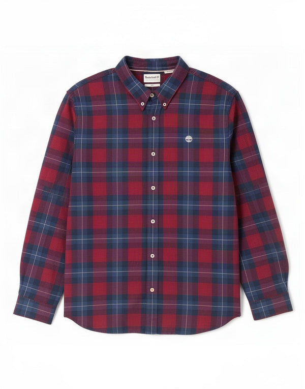 Timberland Herren Slim Fit Flanellhemd 2XL Marineblau kariert Baumwolle