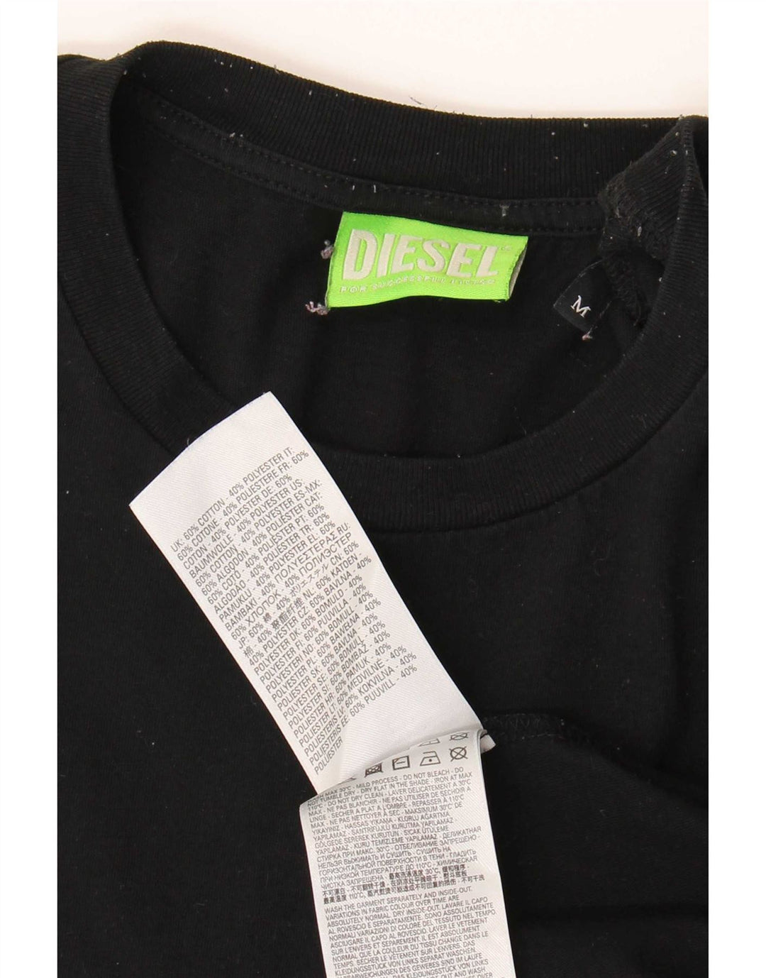 Diesel Herren-T-Shirt mit Grafik, mittelschwarze Baumwolle