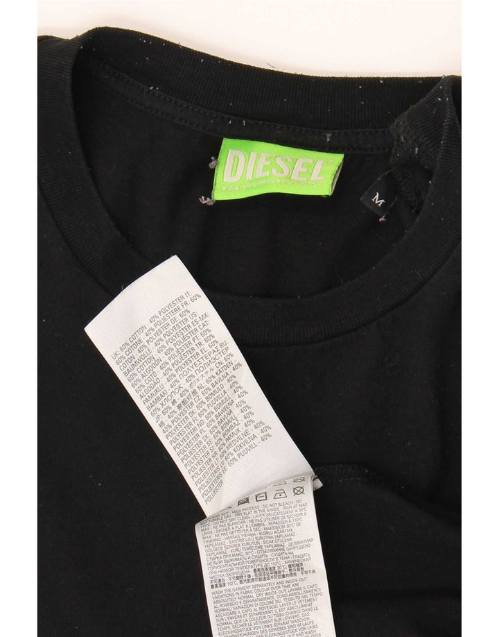 Diesel Herren-T-Shirt mit Grafik, mittelschwarze Baumwolle