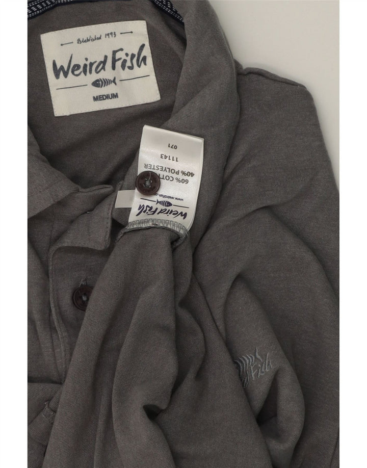Weird Fish Herren-Poloshirt aus mittelgrauer Baumwolle