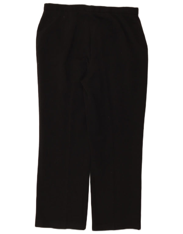 Marks & Spencer Damen kurze gerade Anzughose UK 18 XL W32 L27 Schwarz