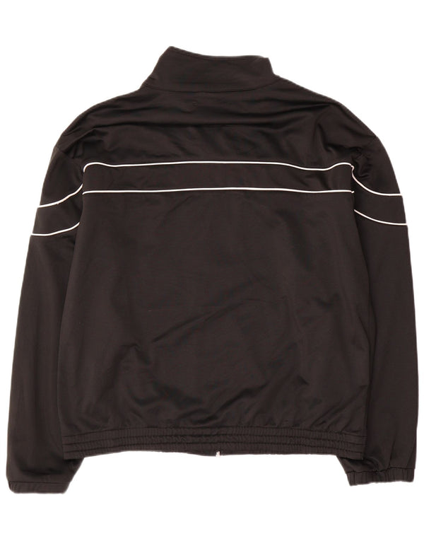 Fila Herren-Trainingsanzug-Top-Jacke aus mittelschwarzem Polyester