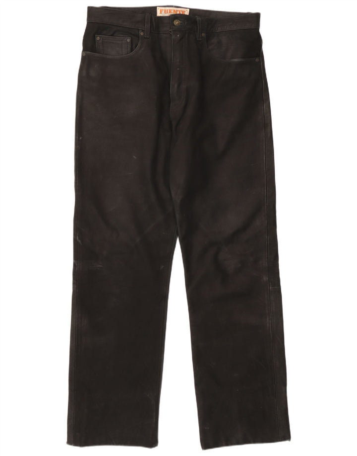 Fuente Herren Lederhose W37 L31 Schwarzes Leder