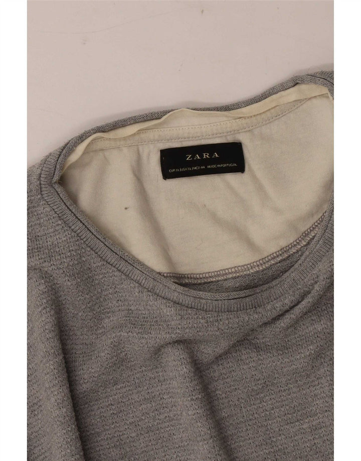Zara Herren T-Shirt Top XL Grau Colourblock