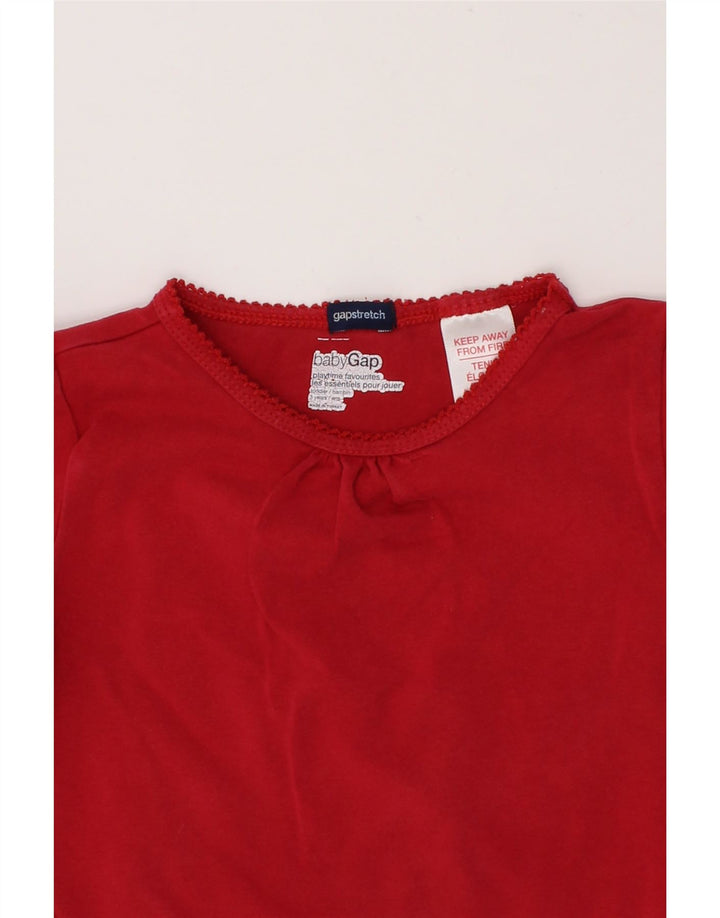 GAP Girls Top Long Sleeve 2-3 Years Red Cotton Vintage Gap and Second-Hand Gap from Messina Hembry 