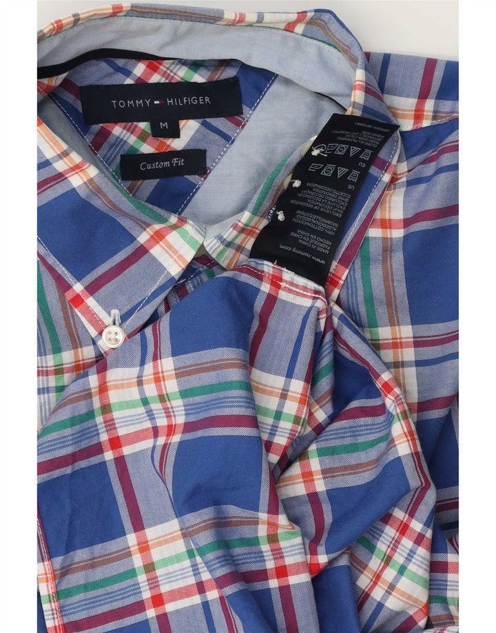 Tommy Hilfiger Herren-Hemd mit individueller Passform, mittelblau karierte Baumwolle