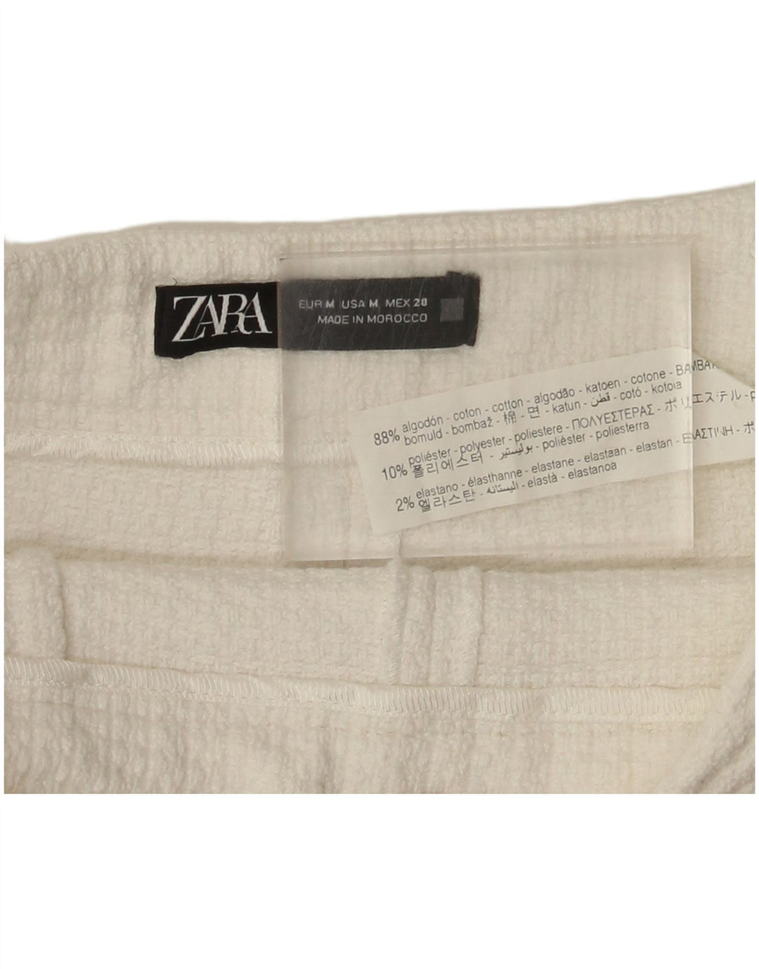 Zara Damen Freizeitshorts Medium W28 Weiße Baumwolle