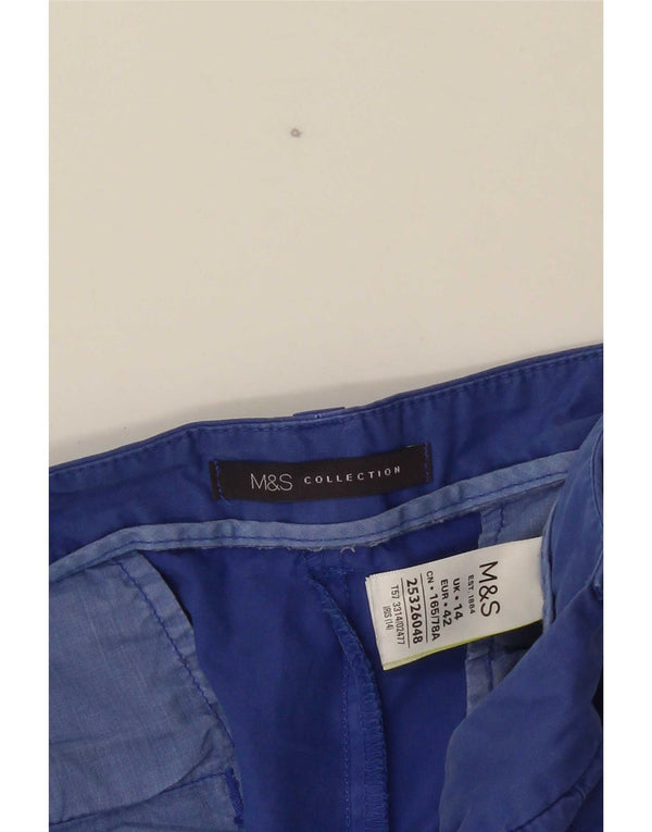 Marks & Spencer Damen Chinoshorts UK 14 Large W34 Blaue Baumwolle