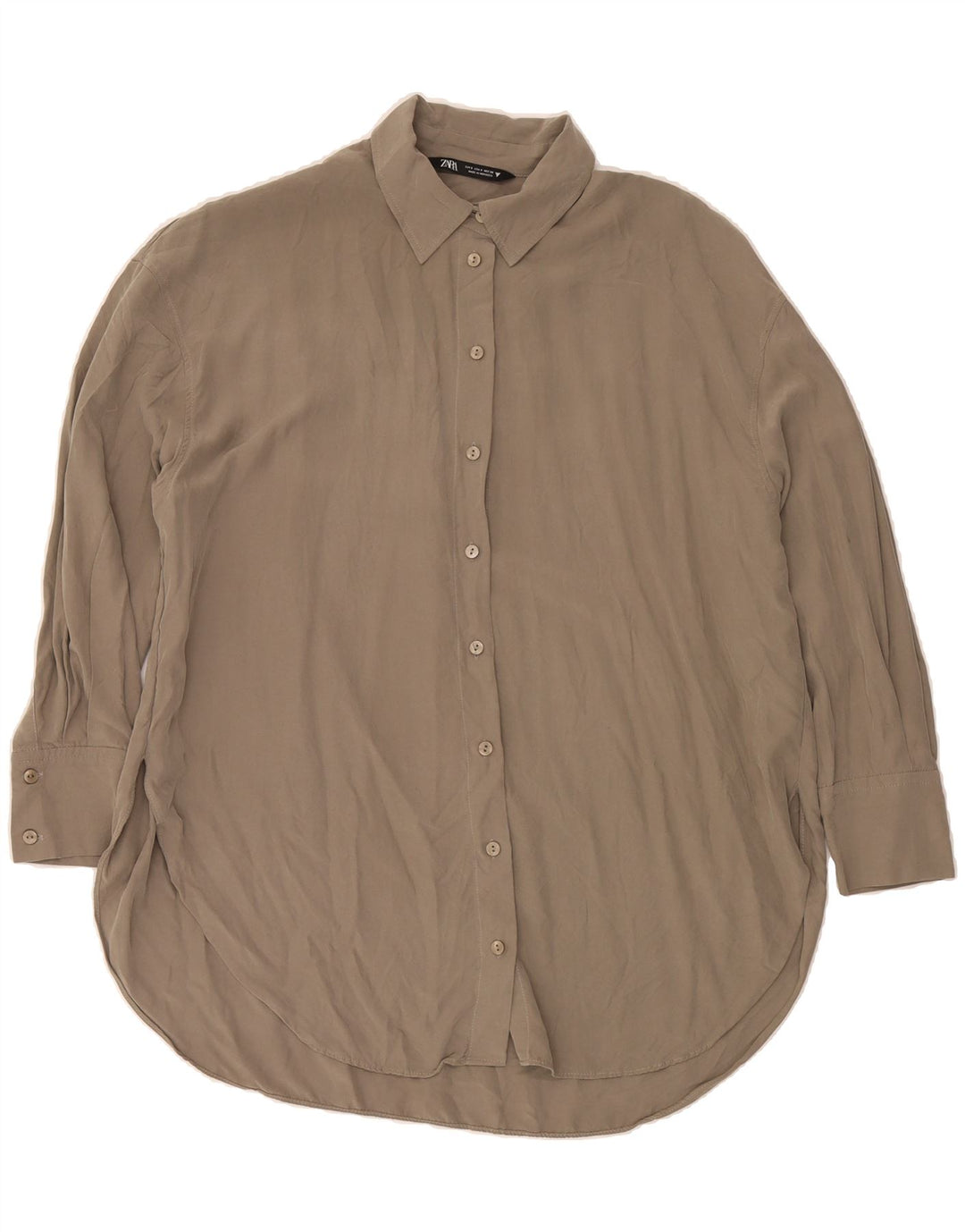 ZARA Womens Oversized Shirt Dress UK 10 Small Grey Modal Vintage Zara and Second-Hand Zara from Messina Hembry 