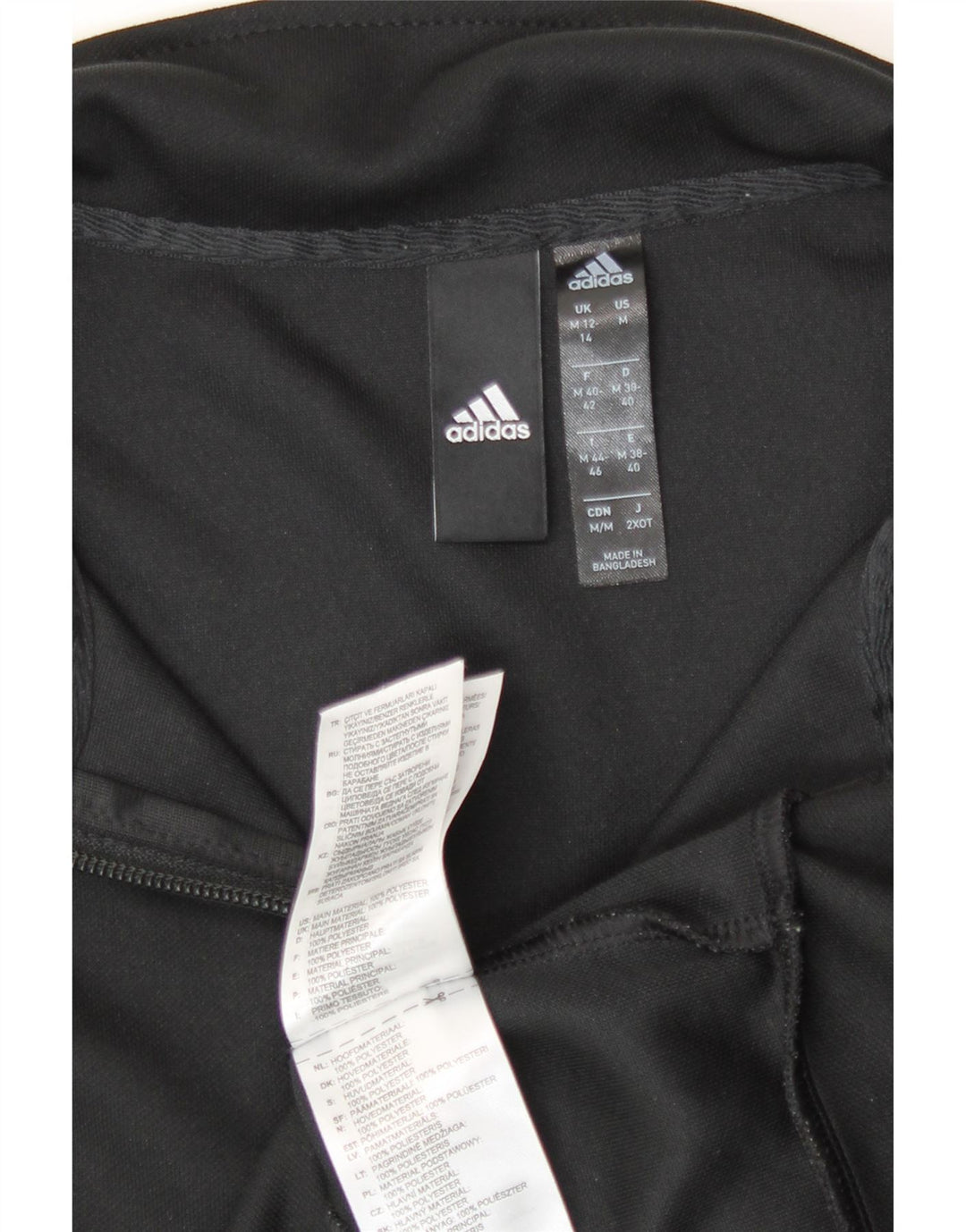 Adidas Damen Trainingsanzug Top Jacke UK 12/14 Medium Schwarz Polyester