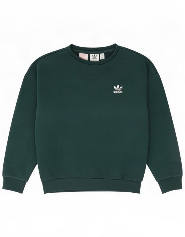 Adidas Girls Sweatshirt Jumper 9-10 Years Green Cotton