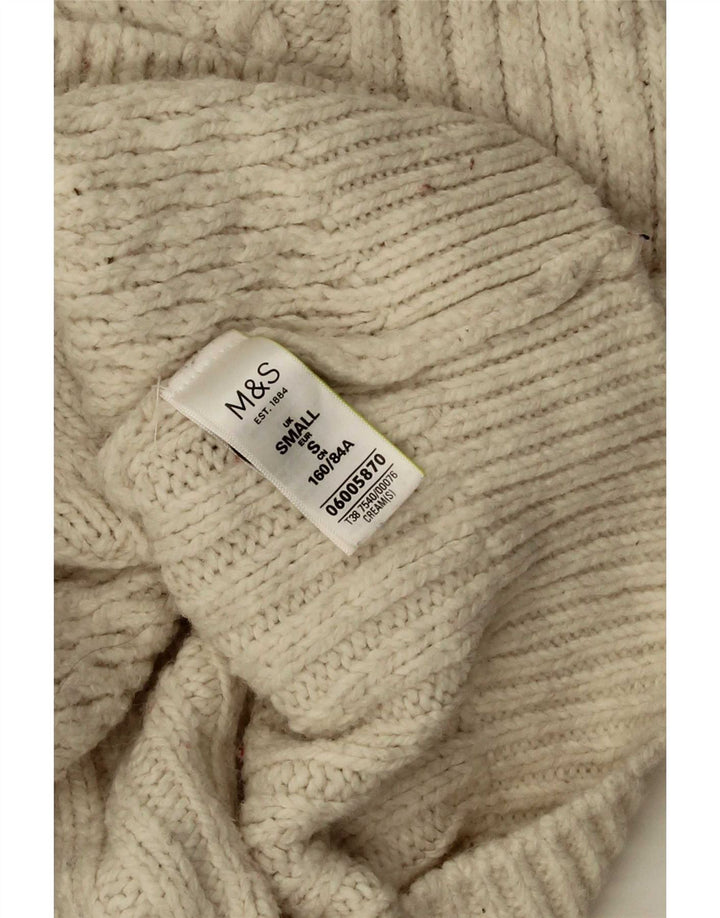 Marks & Spencer Damen-Strickjacke in Übergröße, Gr. 10, Größe S, Beige, Acryl