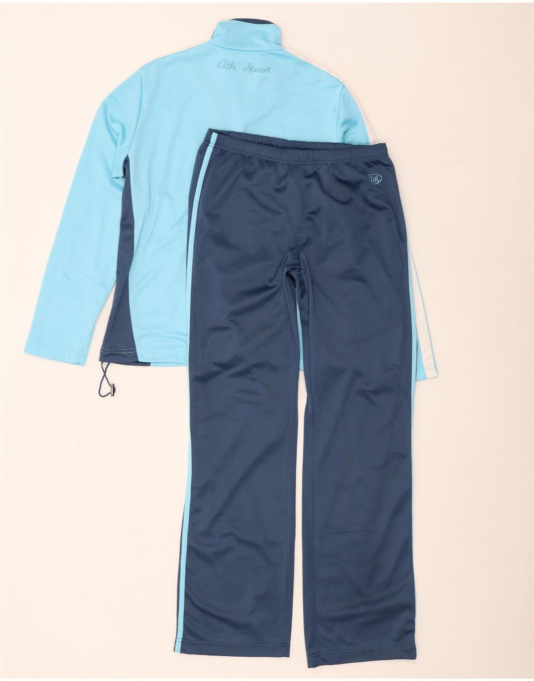 F.LLI Campagnolo Damen-Trainingsanzug, vollständig, Größe 48, XL, blaues Farbblock-Polyester